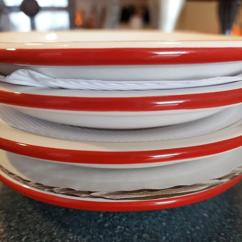 Set Of 4 Williams Sonoma Snowman Chef Dessert Plates New In Box